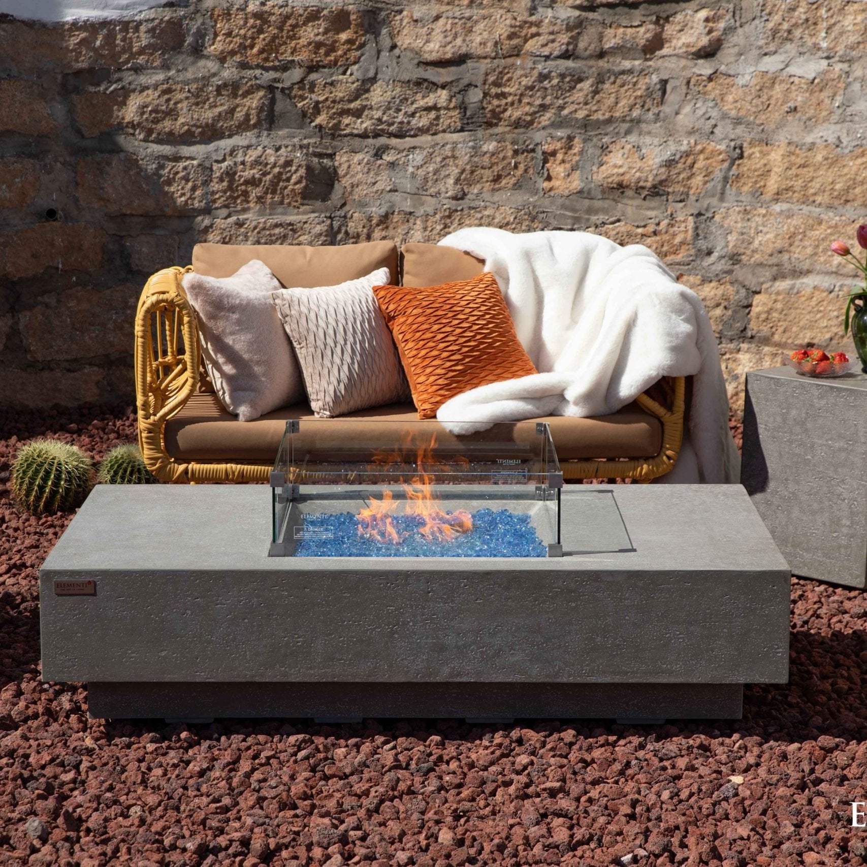 Elementi Plus Monte Carlo GFRC Outdoor Fire Pit Table