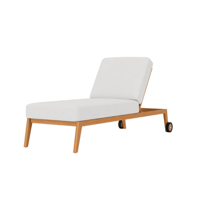 Lloyd Flanders Alpine Teak Outdoor Pool Chaise Lounge