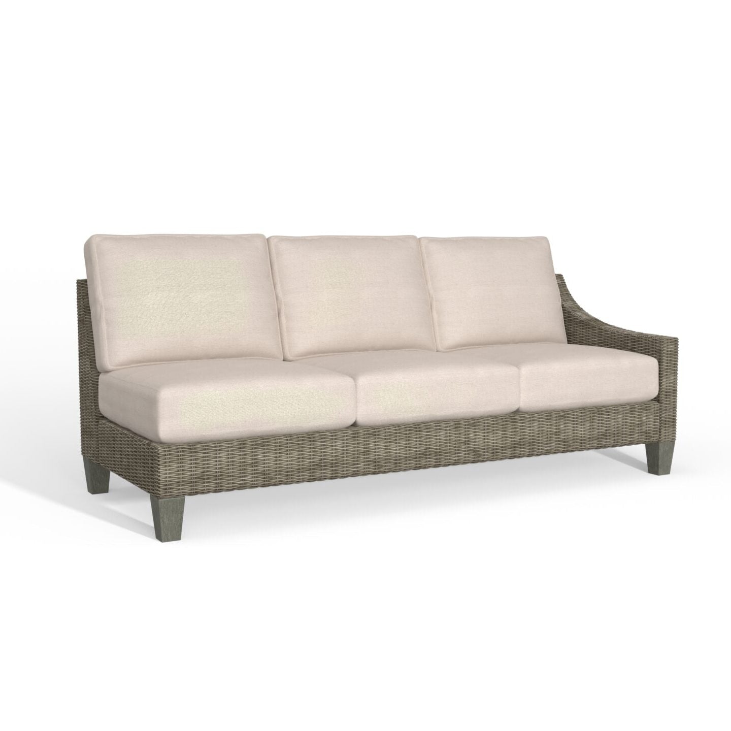 South Sea Rattan Timberline Wicker Outdoor Right-Side Facing Sofa