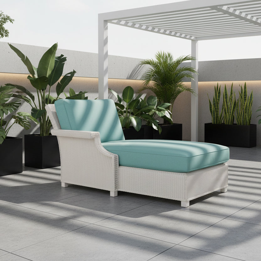 Lloyd Flanders Hamptons Wicker Outdoor Right Arm Chaise
