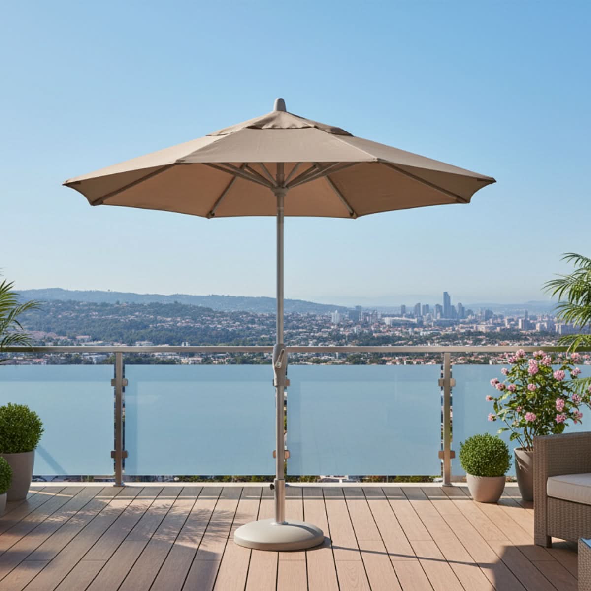 Telescope Casual Value Market 7.5ft Push Button Tilt Umbrella
