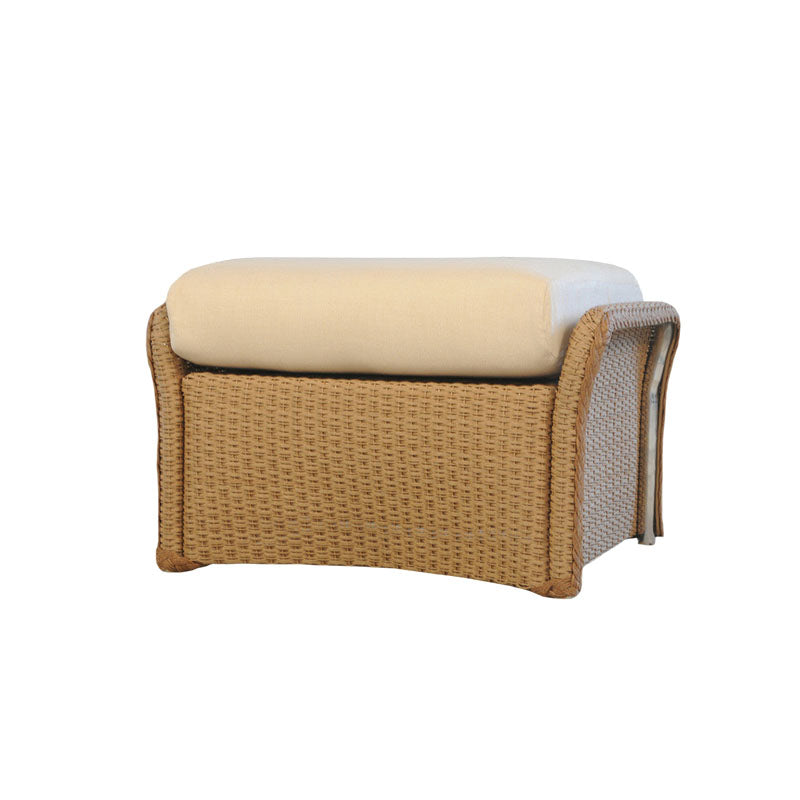 Lloyd Flanders Weekend Retreat Wicker Outdoor Lounge Chair + Ottoman