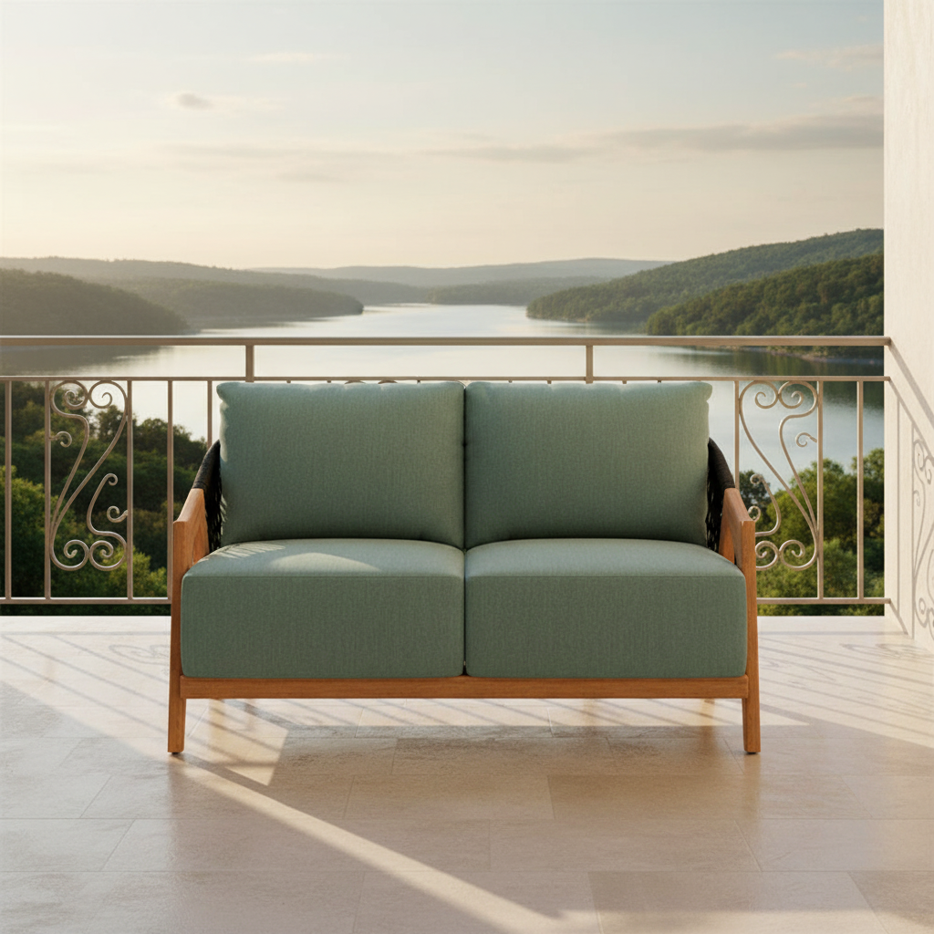 Lloyd Flanders Alpine Teak Outdoor Loveseat