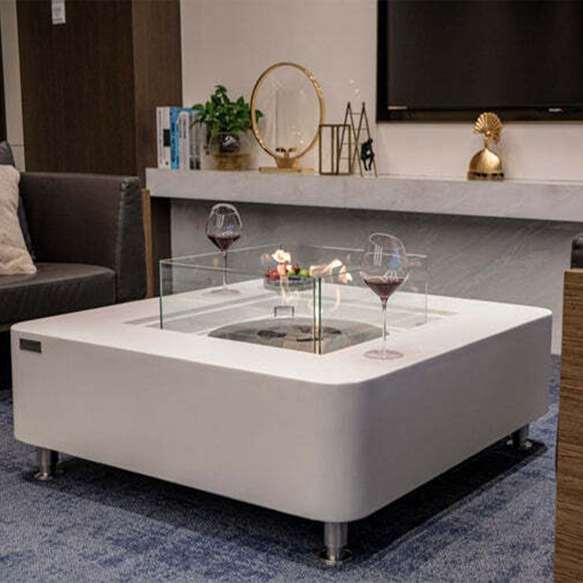Elementi Perth 40" Square Concrete Ethanol Fire Table