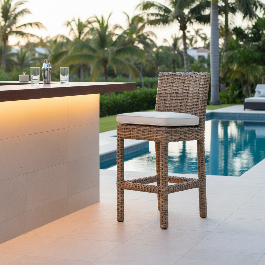 Sunset West Havana Wicker Outdoor Bar Stool