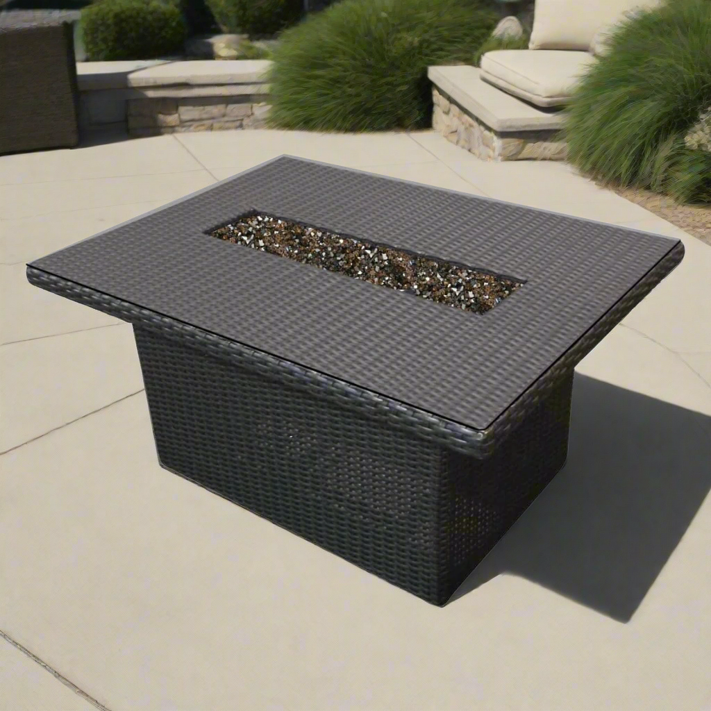 Forever Patio Universal 48" x 28" Woven Rectangle Fire Table