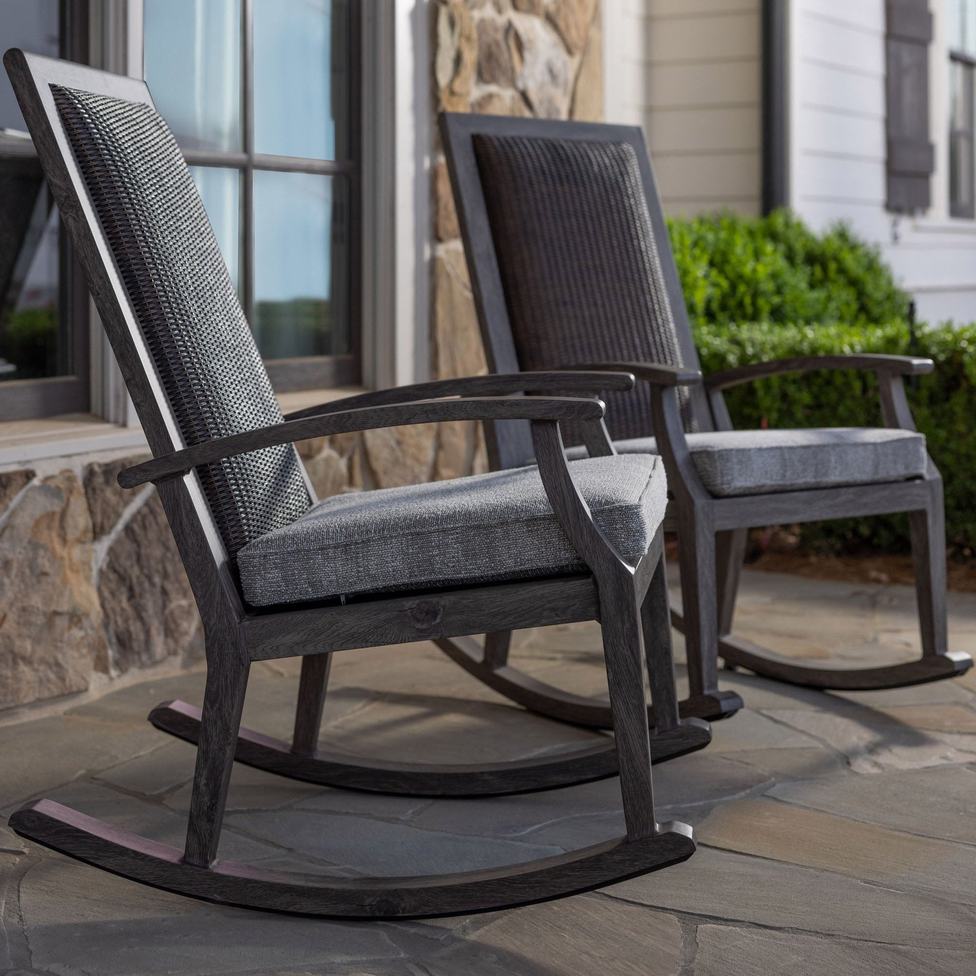 Lloyd Flanders Frontier Wicker Outdoor High Back Porch Rocker