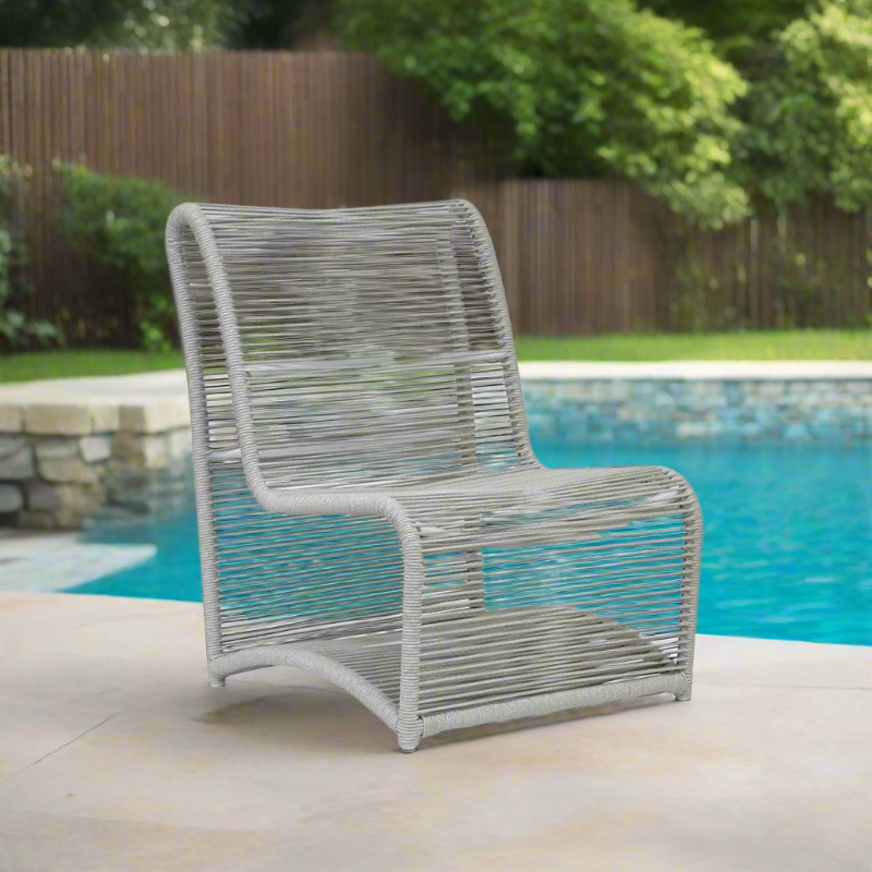 Sunset West Miami Rope Aluminum Outdoor Armless Club Chair