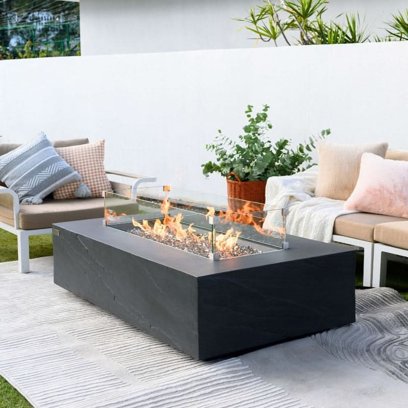 Elementi Plus Cape Town Glass Fiber Reinforced Concrete Outdoor Fire Pit Table