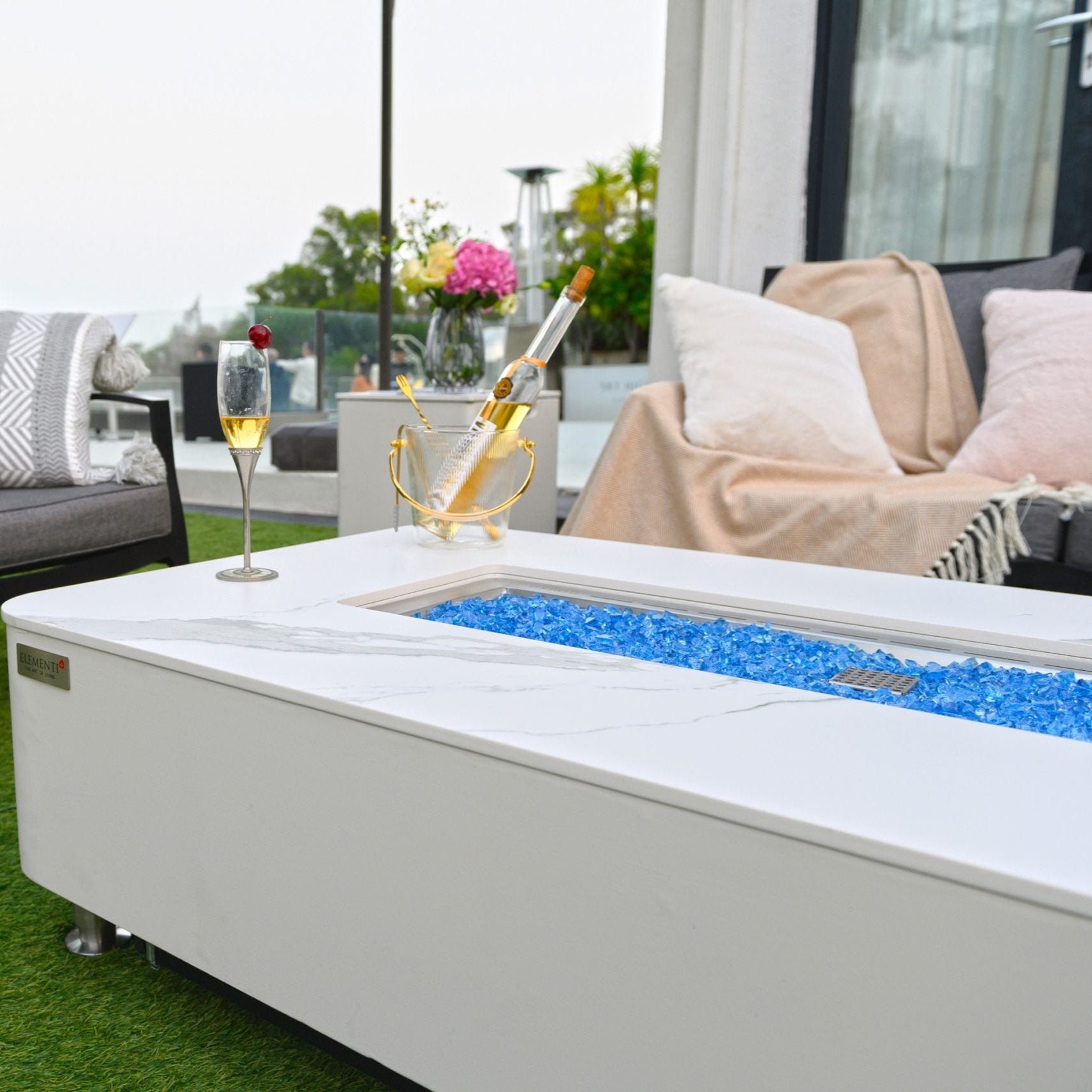 Elementi Plus Athens Porcelain Top Fire Table