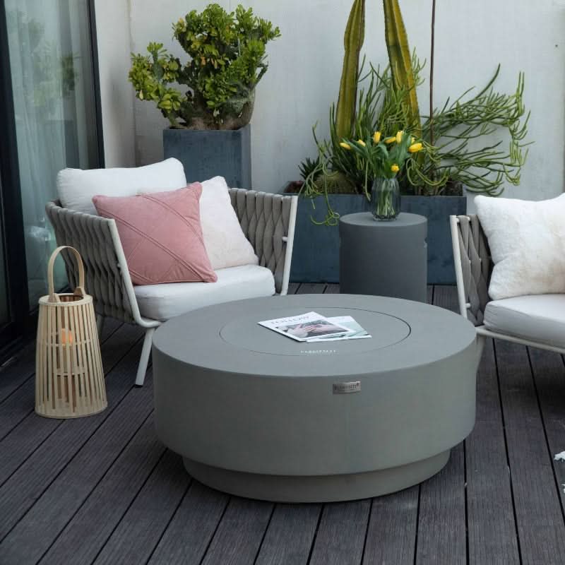 Elementi Plus Colosseo Glass Fiber Reinforced Concrete Outdoor Fire Pit Table