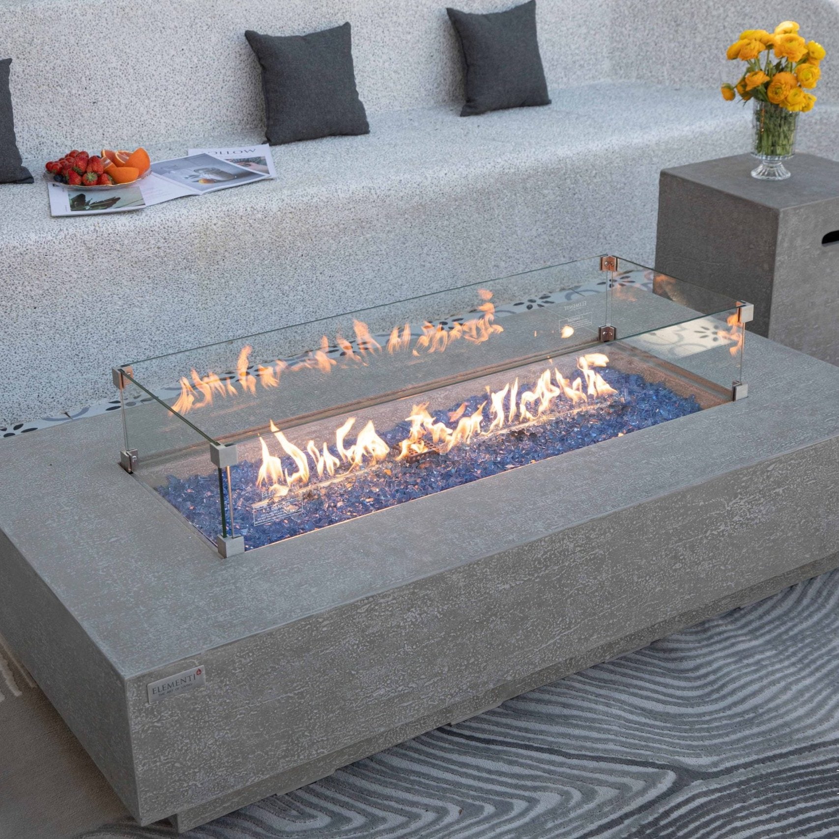 Elementi Plus Riviera GFRC Outdoor Fire Pit Table