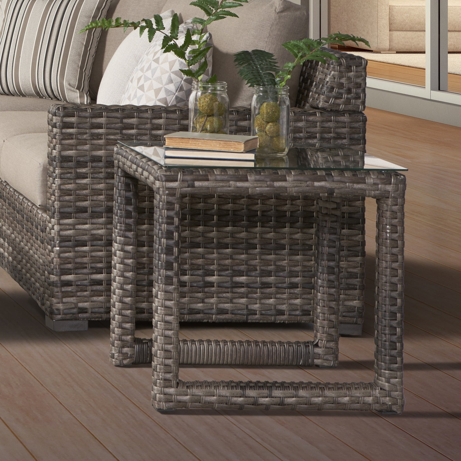 South Sea Rattan New Java Resin Wicker Outdoor End Table