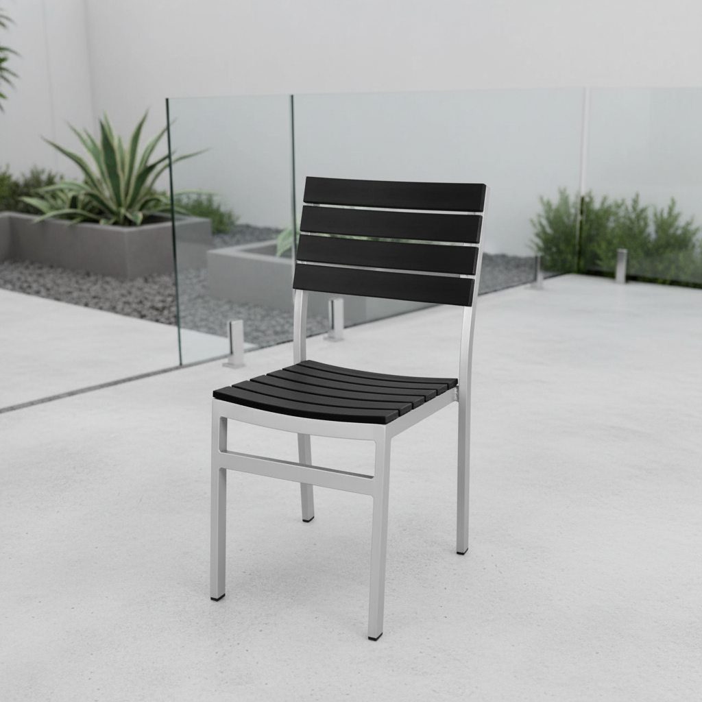 DecoScape Vienna Aluminum Outdoor Dining Side Armless Chair