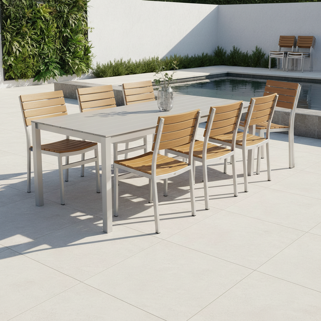 DecoScape Vienna Aluminum Outdoor Dining Side Armless Chair