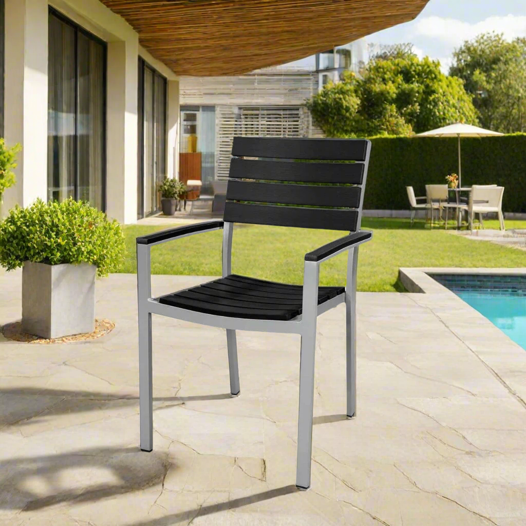 DecoScape Vienna Aluminum Outdoor Dining Arm Chair