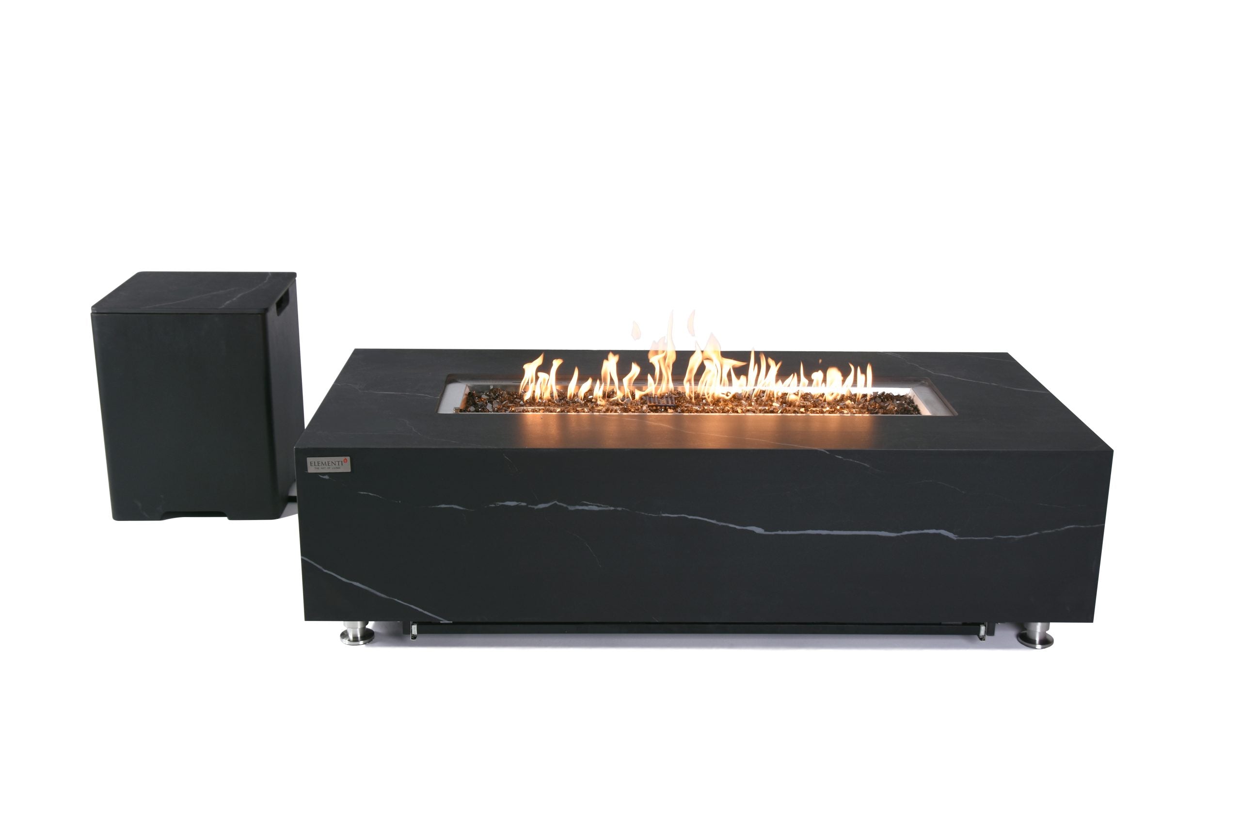 Elementi Plus Varna Marble Porcelain Outdoor Fire Pit Table