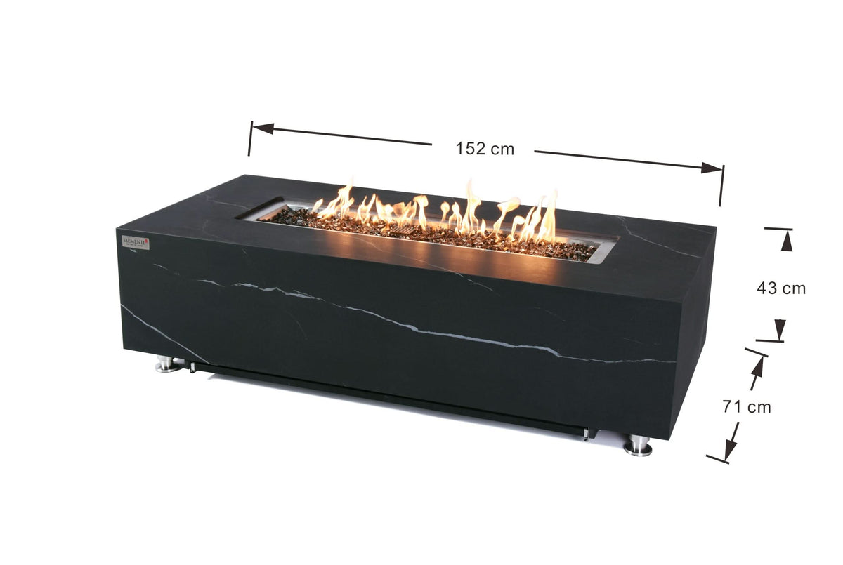 Elementi Plus Varna Marble Porcelain Outdoor Fire Pit Table