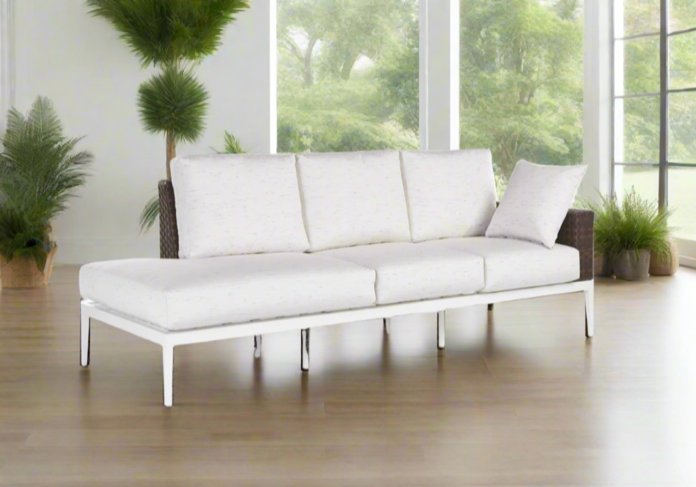 South Sea Rattan Stevie Wicker Left side Facing Sofa Chaise