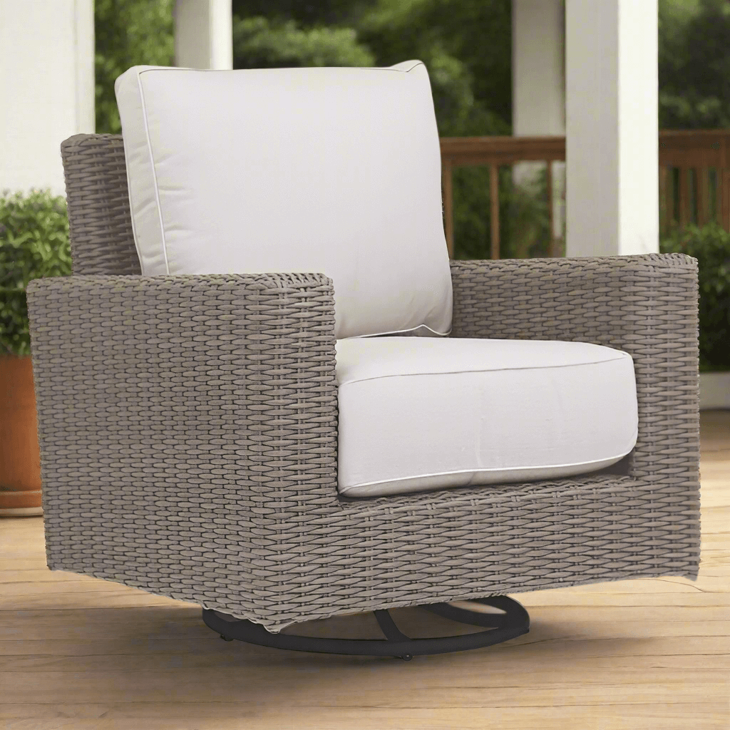 Sunset West Coronado Wicker Outdoor Swivel Rocker With Cushions