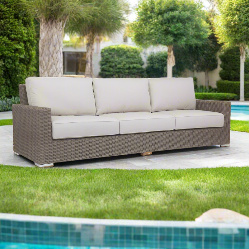 Sunset West Coronado Wicker Outdoor Sofa With Cushions