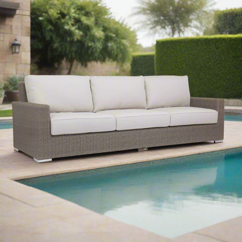 Sunset West Coronado Wicker Outdoor Sofa With Cushions