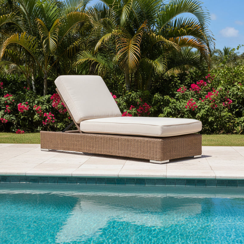 Sunset West Coronado Wicker Outdoor Adjustable Chaise With Cushions