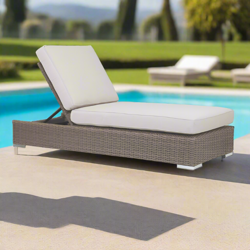 Sunset West Coronado Wicker Outdoor Adjustable Chaise With Cushions