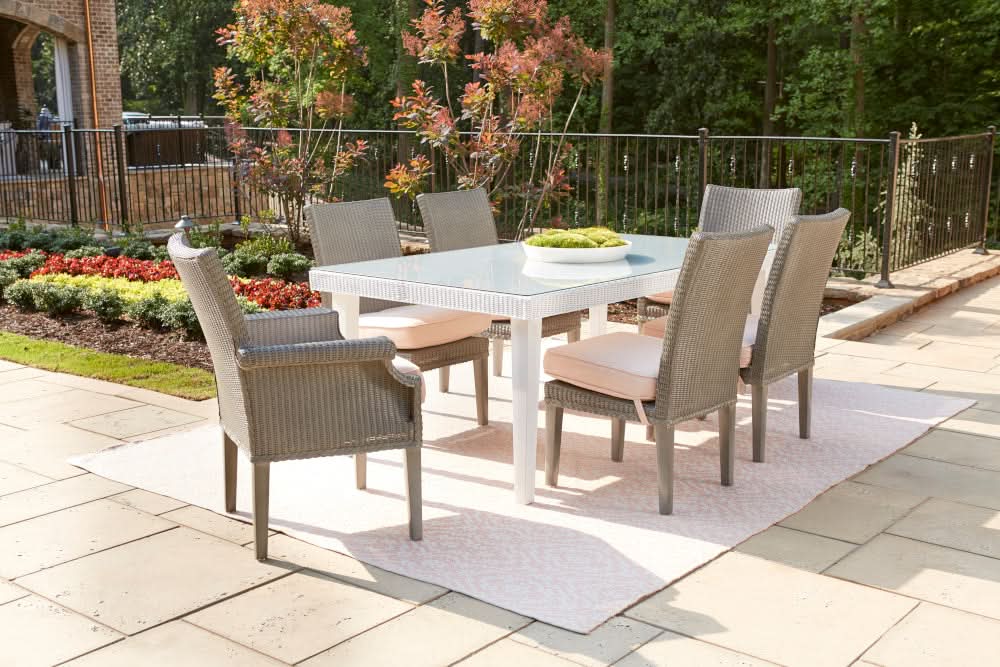 Lloyd Flanders Hamptons Wicker Outdoor 73" Dining Table