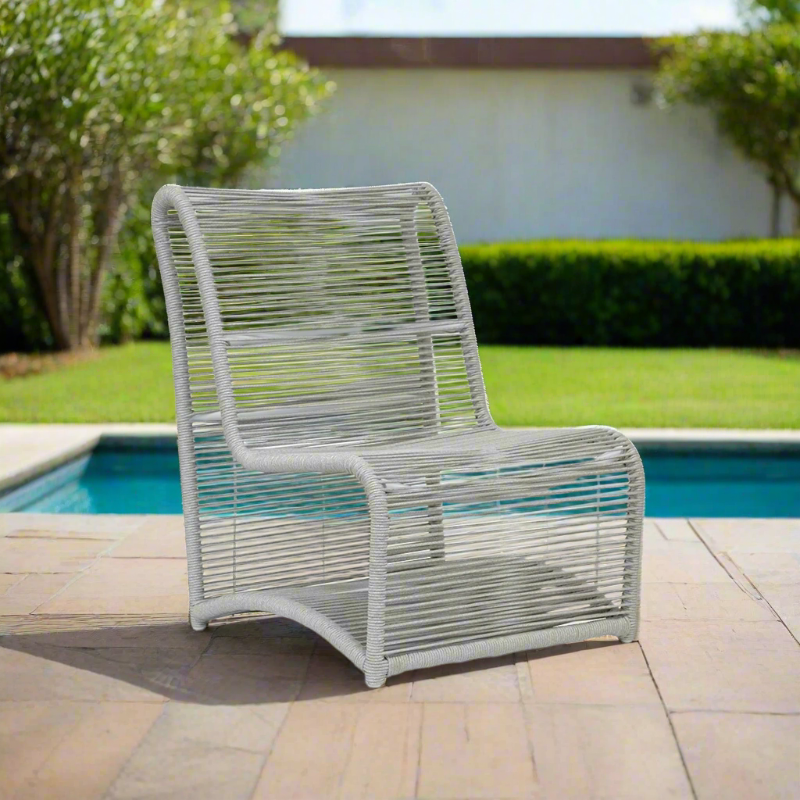Sunset West Miami Rope Aluminum Outdoor Armless Club Chair