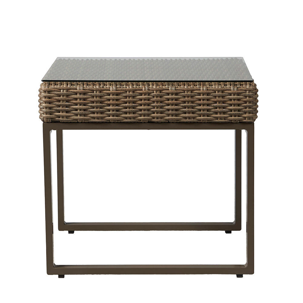 Lloyd Flanders Milan Woven Vinyl Outdoor 24.5" Square End Table