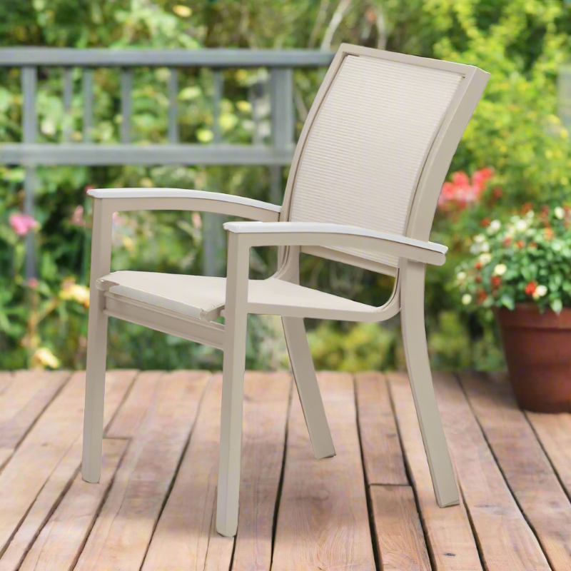 Telescope Casual Bazza MGP Aluminum Outdoor Sling Stacking Café Chair
