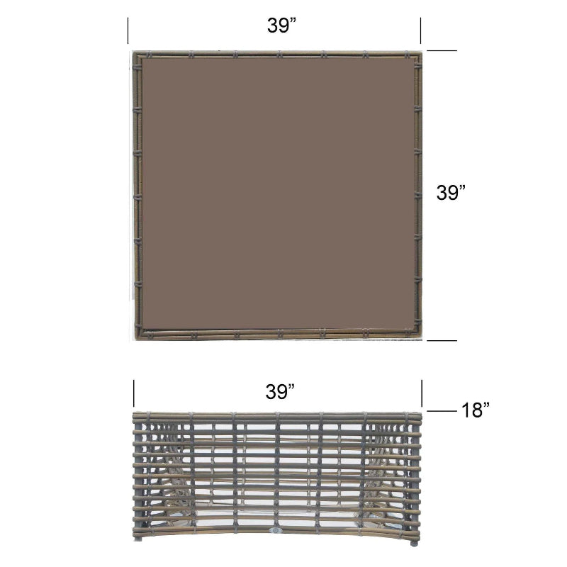 Skyline Design Ruby Wicker Outdoor Coffee Table with Glass