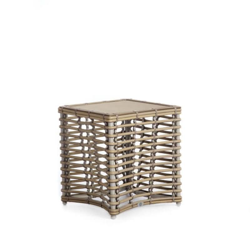 Skyline Design Ruby Wicker Outdoor End Table with Glass