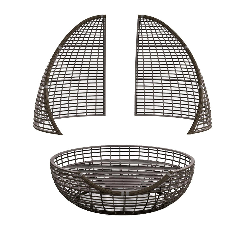 Skyline Design Faber Wicker Outdoor 2-Person Swivel Daybed