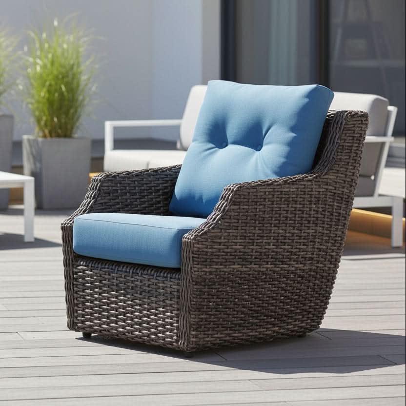 Lloyd Flanders Largo Woven Vinyl Outdoor Lounge Chair