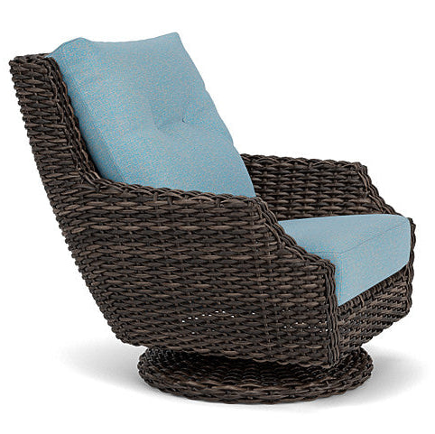 Lloyd Flanders Largo Woven Vinyl Outdoor Swivel Rocker High Back Lounge Chair