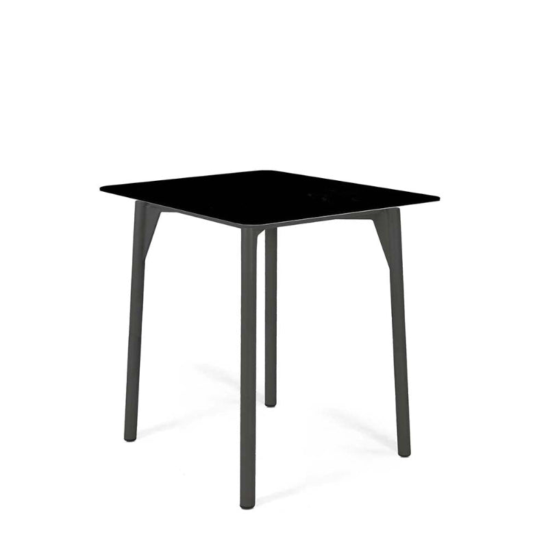 Skyline Design Boston Aluminum Outdoor Square Pub Table with Glass