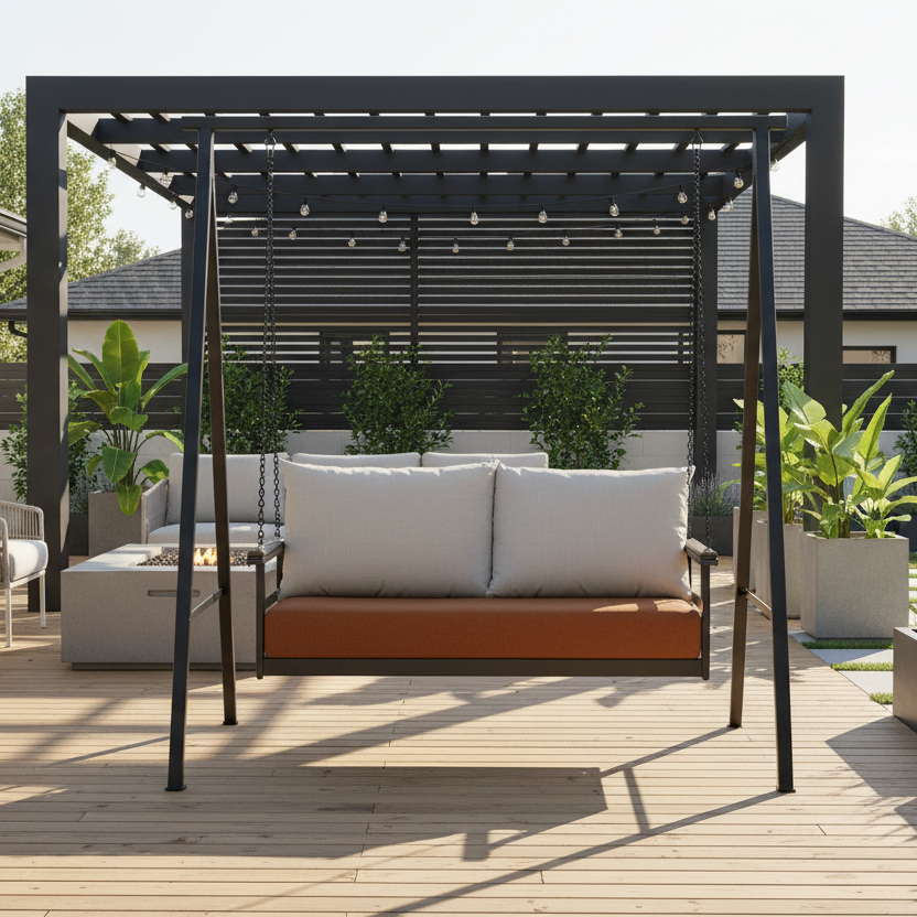 Telescope Casual Porch Swing with Arm Accents