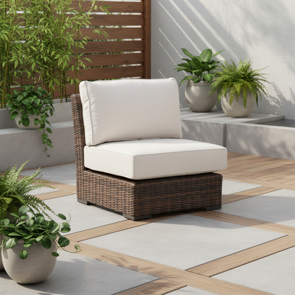 Sunset West Montecito Outdoor Wicker Armless Club Chair