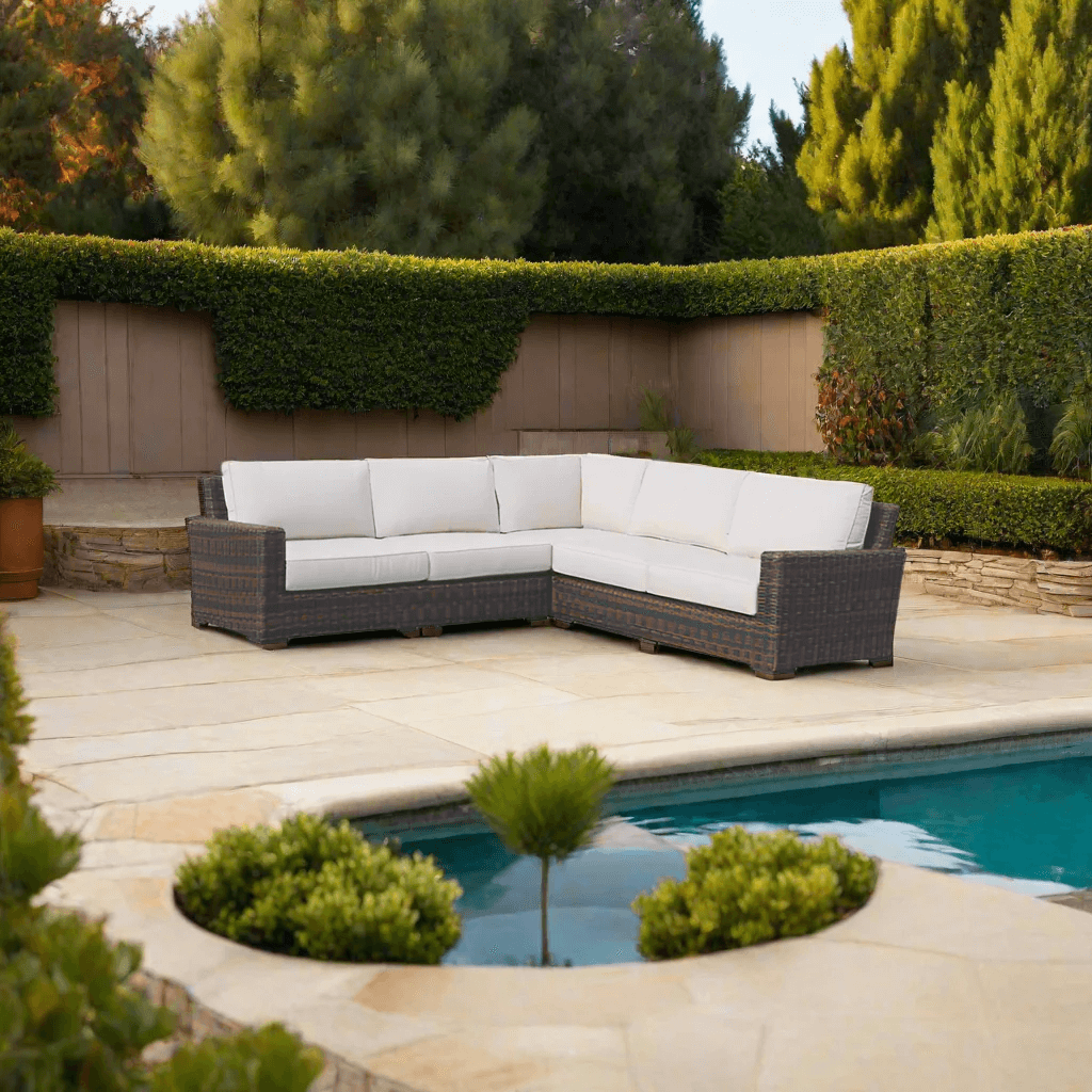 Sunset West Montecito Wicker Outdoor Modular Sectional Sofa Set