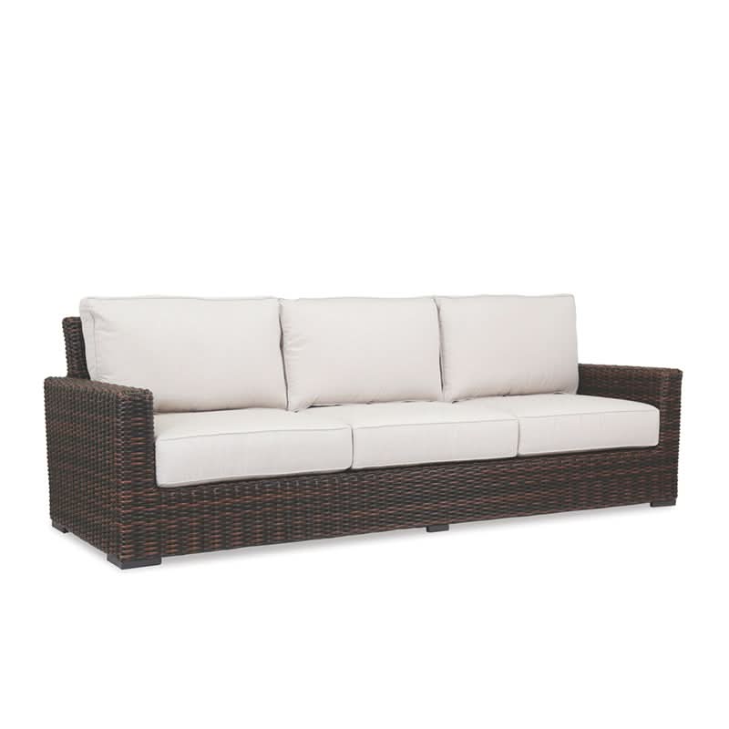 Sunset West Montecito Wicker Outdoor Sofa in Canvas Flax w/ Self Welt