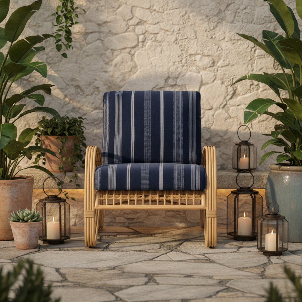 Lloyd Flanders Riviera Wicker Outdoor Lounge Chair