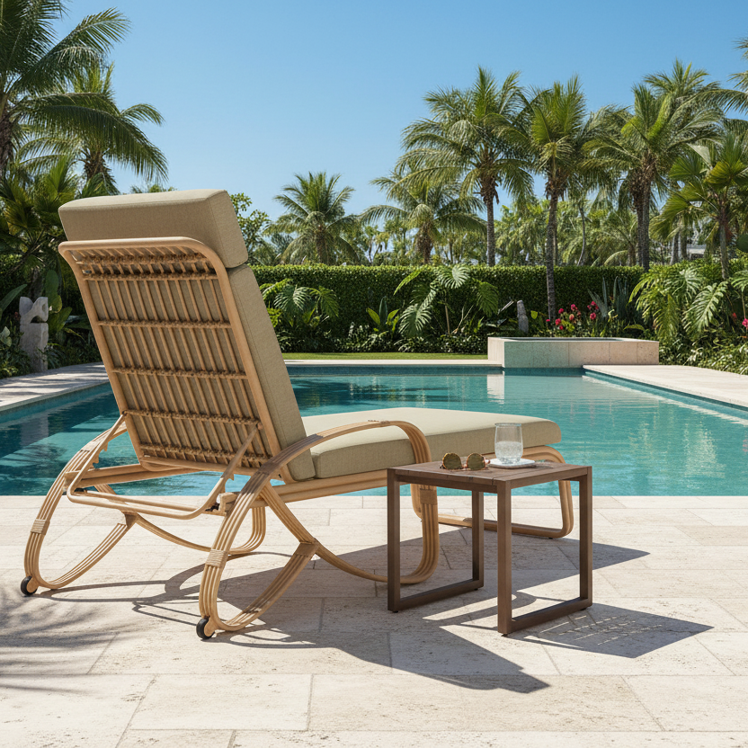 Lloyd Flanders Riviera Aluminum Outdoor Chaise Lounge