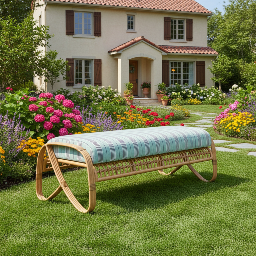 Lloyd Flanders Riviera Wicker Outdoor Garden Bench