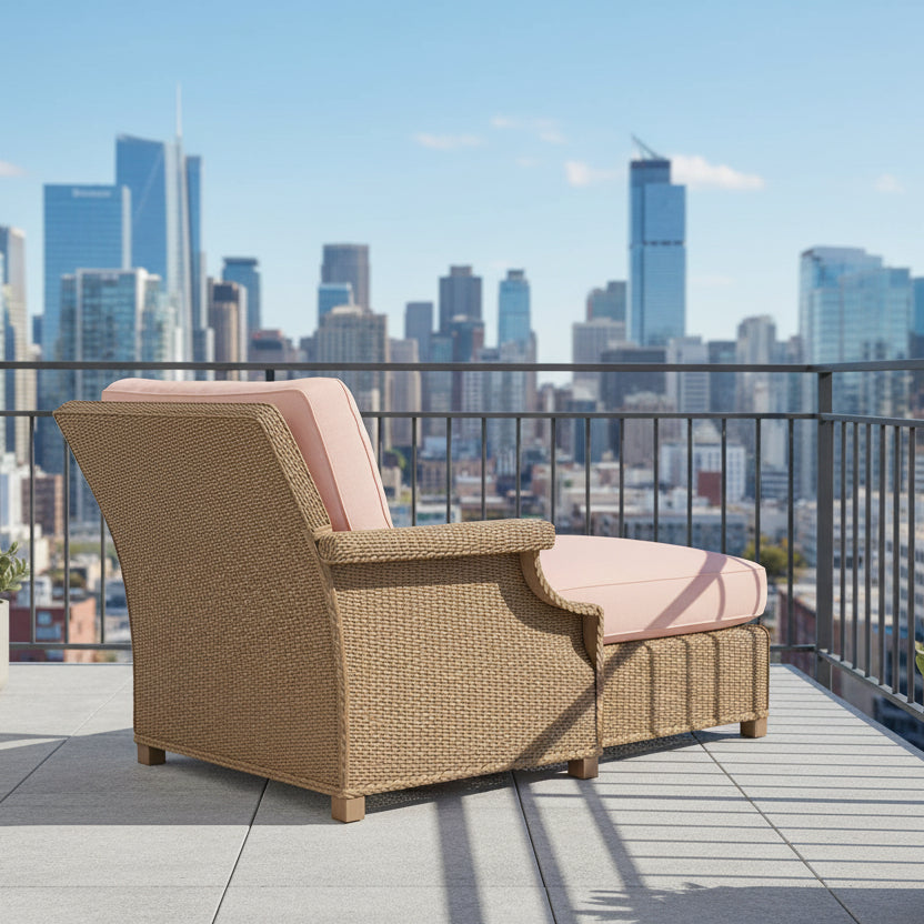 Lloyd Flanders Hamptons Wicker Outdoor Right Arm Chaise