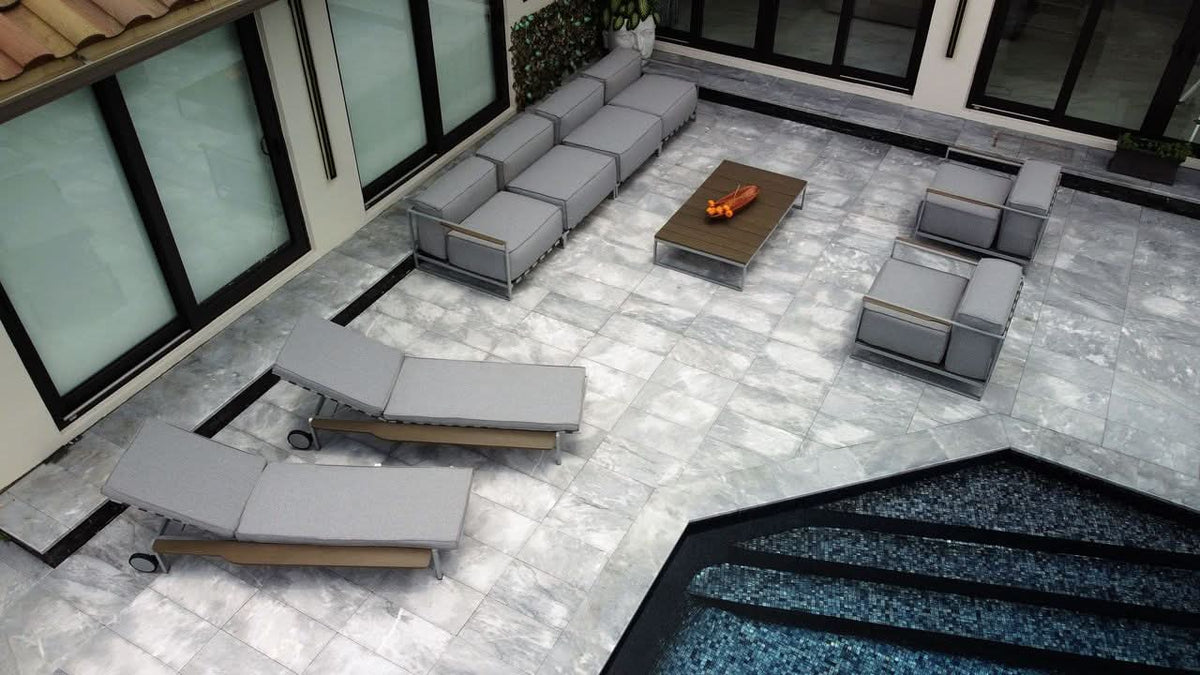 OUTSY Sunrise Stainless Steel Outdoor 6-Person Extra Deep Seating Conversation Set