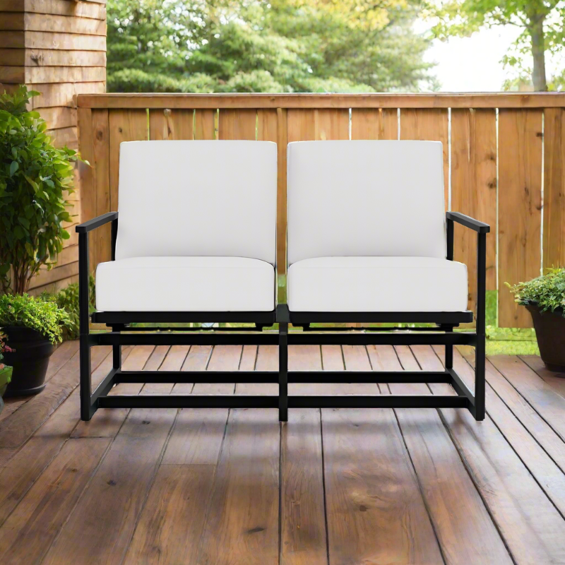 Lloyd Flanders Summit Aluminum Outdoor Spring Rocker Loveseat