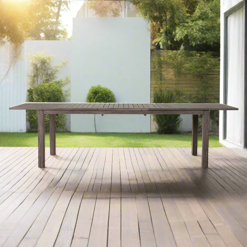 Lloyd Flanders Frontier Aluminum Outdoor 86"-110" Rectangle Butterfly Umbrella Dining Table