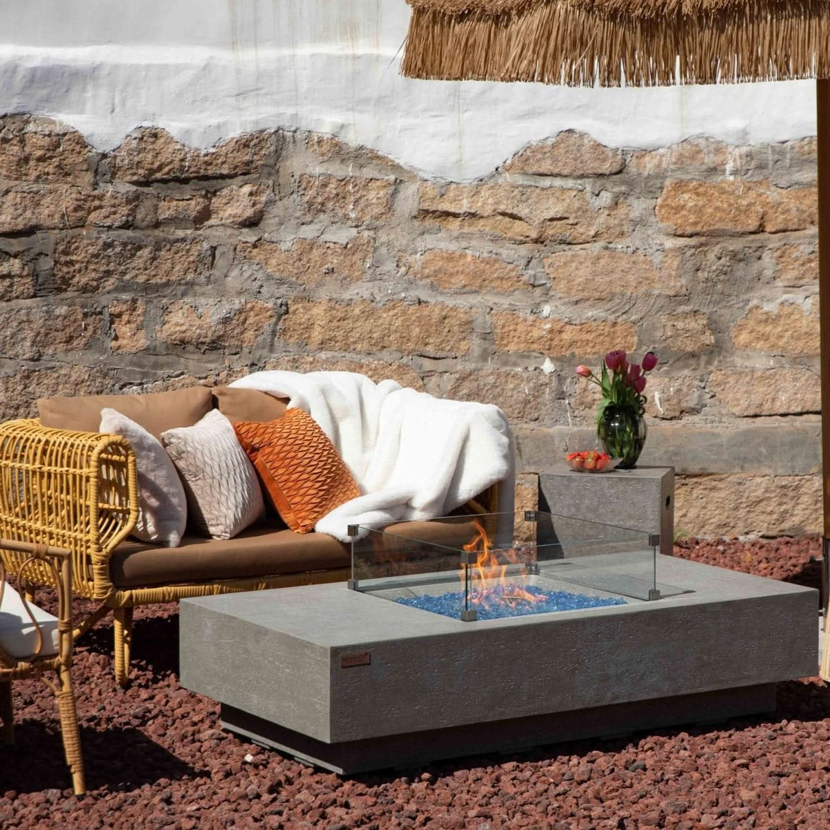 Elementi Plus Monte Carlo GFRC Outdoor Fire Pit Table